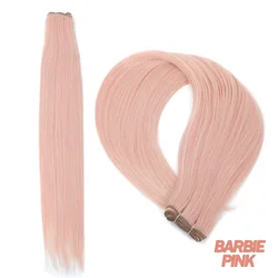Smooth Ombre Brown Synthetic Hair Weaving Extensions - 32inches 80cm (Barbie Pink)