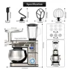 6-in-1 LCD Display Kitchen Electric Mixer 6.5QT Stainless Steel Bowl Multi-Function Mixer Dough Blender Meat Grinder Pasta 3