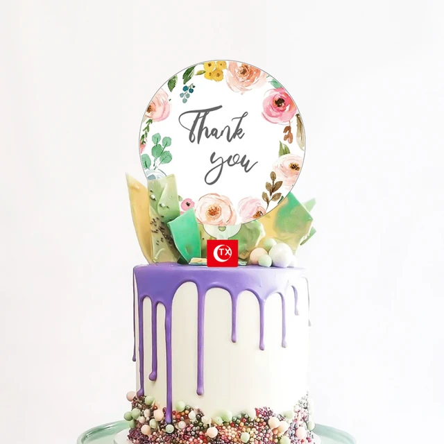 Thank You flowers — Red/Pink | Thank you cake, Cake, Cake decorating