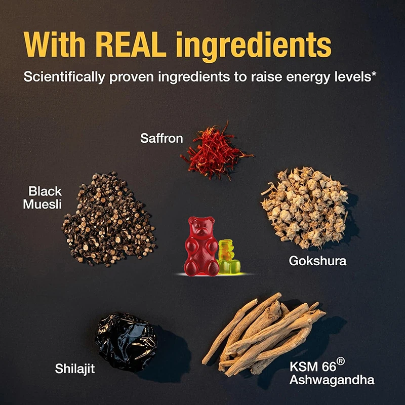 Shilajit Gold Gummies For Bones Joints Energy Endurance Muscle Recovery