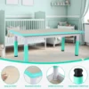 Rectangle Kids Table with 6 Chairs Set, Height Adjustable Toddler Multi Activity Table Set, Arts&Crafts Desk for Girls, 2-10 old 2