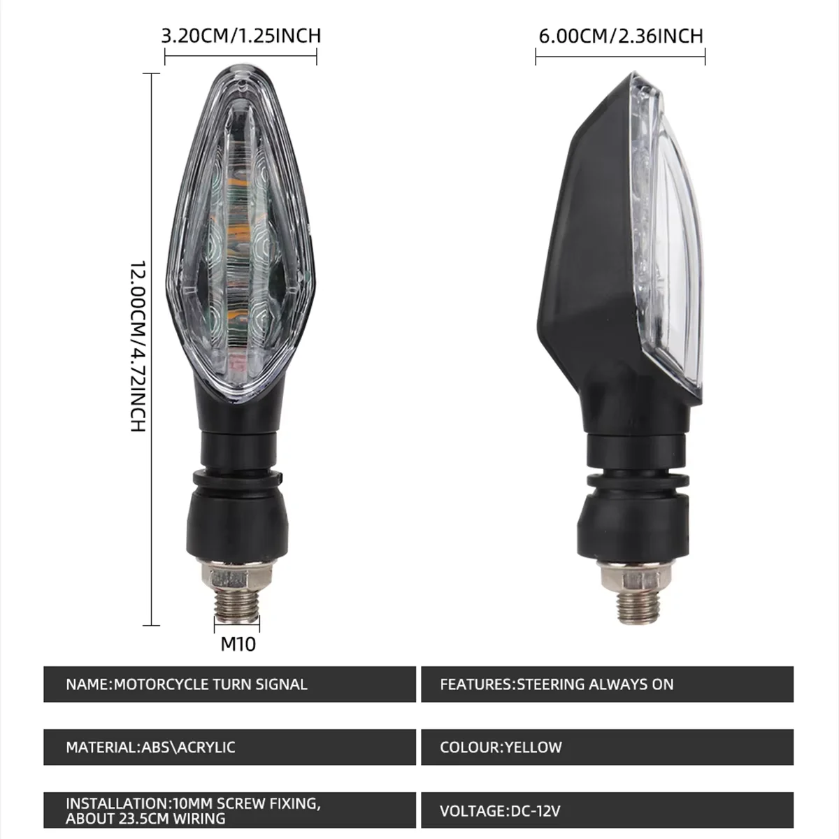 รูปสินค้า ไฟสัญญาณ LED 3 ดวง สำหรับมอเตอร์ไซค์ 2 ชิ้น