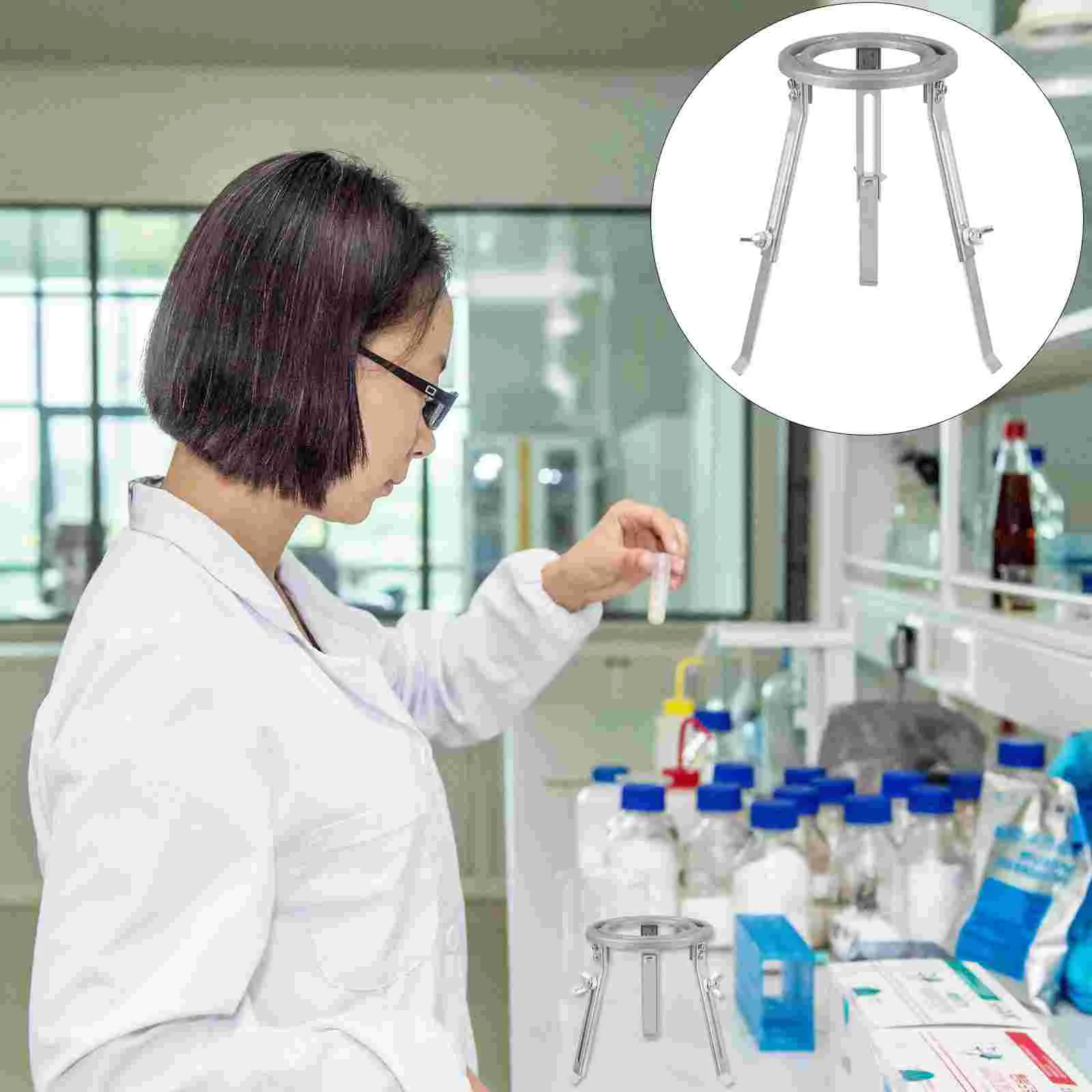 Adjustable Laboratory Tripod Alcohol Lamp Holder Heating Support Stand 72 sockets plastic laboratory test tube rack holder centrifugal pipe stand