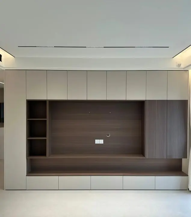 Prima TV Cabinet Electric Hidden Lift High With Wine Cabinet Fireplace 75 Inch Tv
