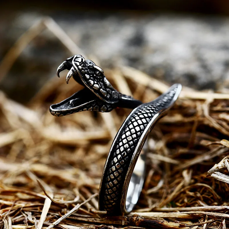 316L Stainless steel Animal Unique Cools snake Ring For Men and Women BR8-703 stainless steel ring finger ring animal ring