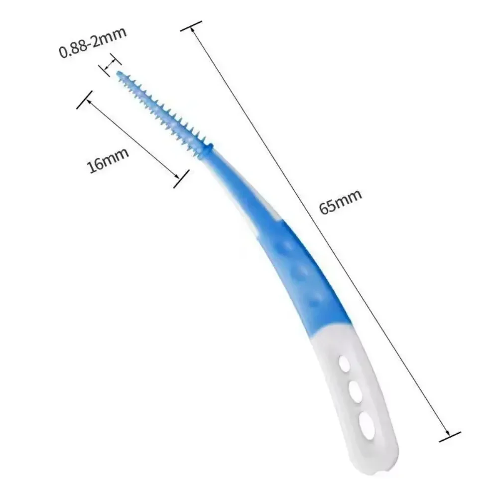 60Pcs New Silicone Interdental Brush 60Pcs Soft Bristle Toothpicks Orthodontic Deep Cleaning Tooth Brush Oral Cavity