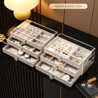 Drawer Jewelry Organizer Acrylic Velvet Jewelry Storage Box Stackable Display Holder Multi-purpose Earring Necklace Bracelet Box 1