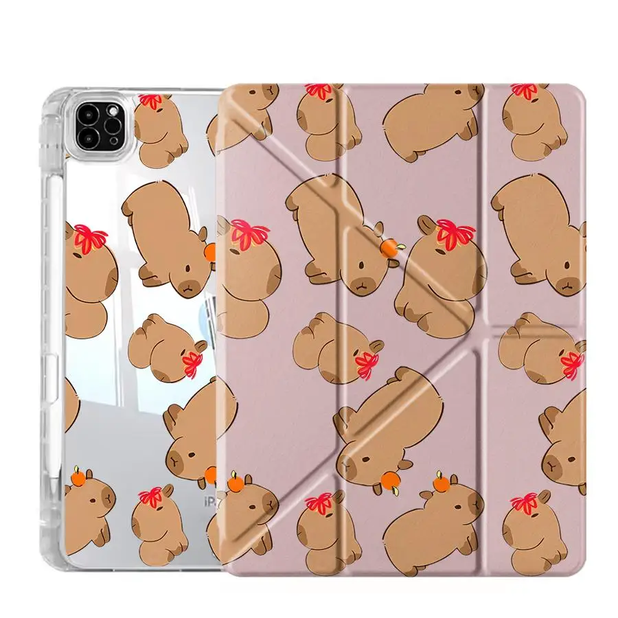 Capybara Love Y-Fold Tablet Case with Stand and Holder