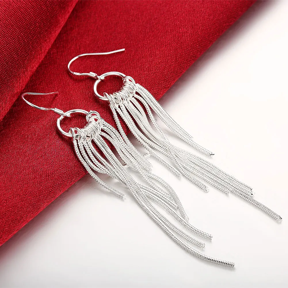Orecchini in argento Sterling 925 gioielli di moda per le donne orecchini con nappe retrò regali di san valentino raccomandazione Trendsetter
