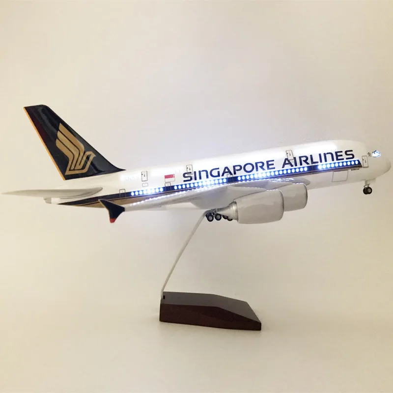 

Singapore 380 Lighted Aircraft Model Decoration Simulation Aircraft Model LED Aircraft Aviation Gifts Children Toys