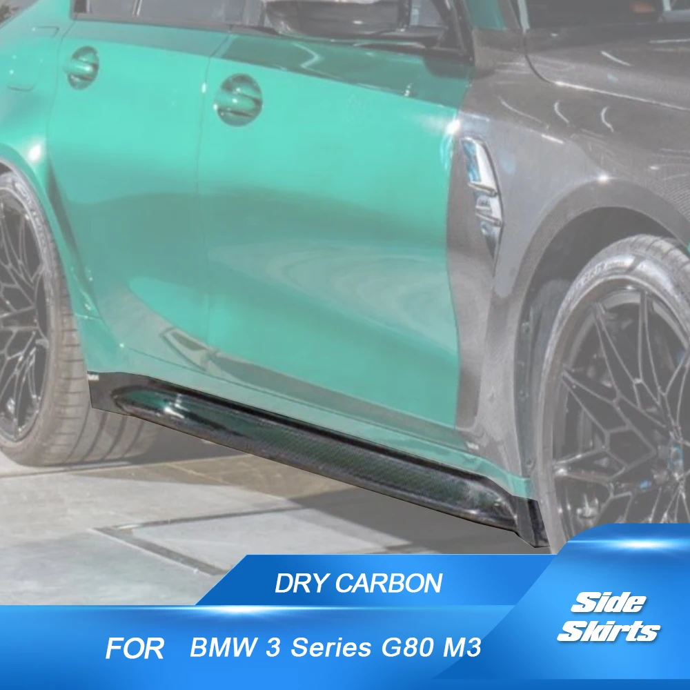 Car Side Skirts Body Kits For BMW 3 Series G80 M3 2019 2022 Carbon