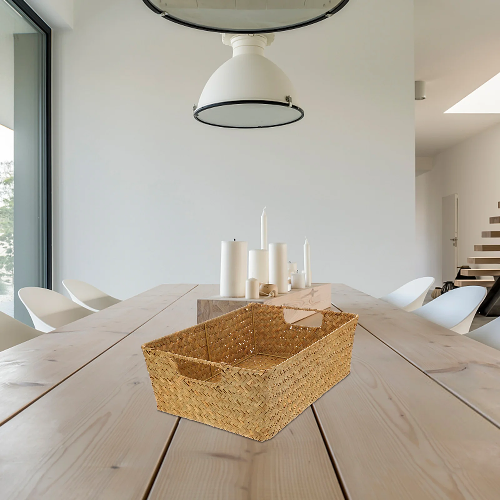 

1Pc Woven Seaweed Basket Durable Rectangular Storage Box for Home Organization