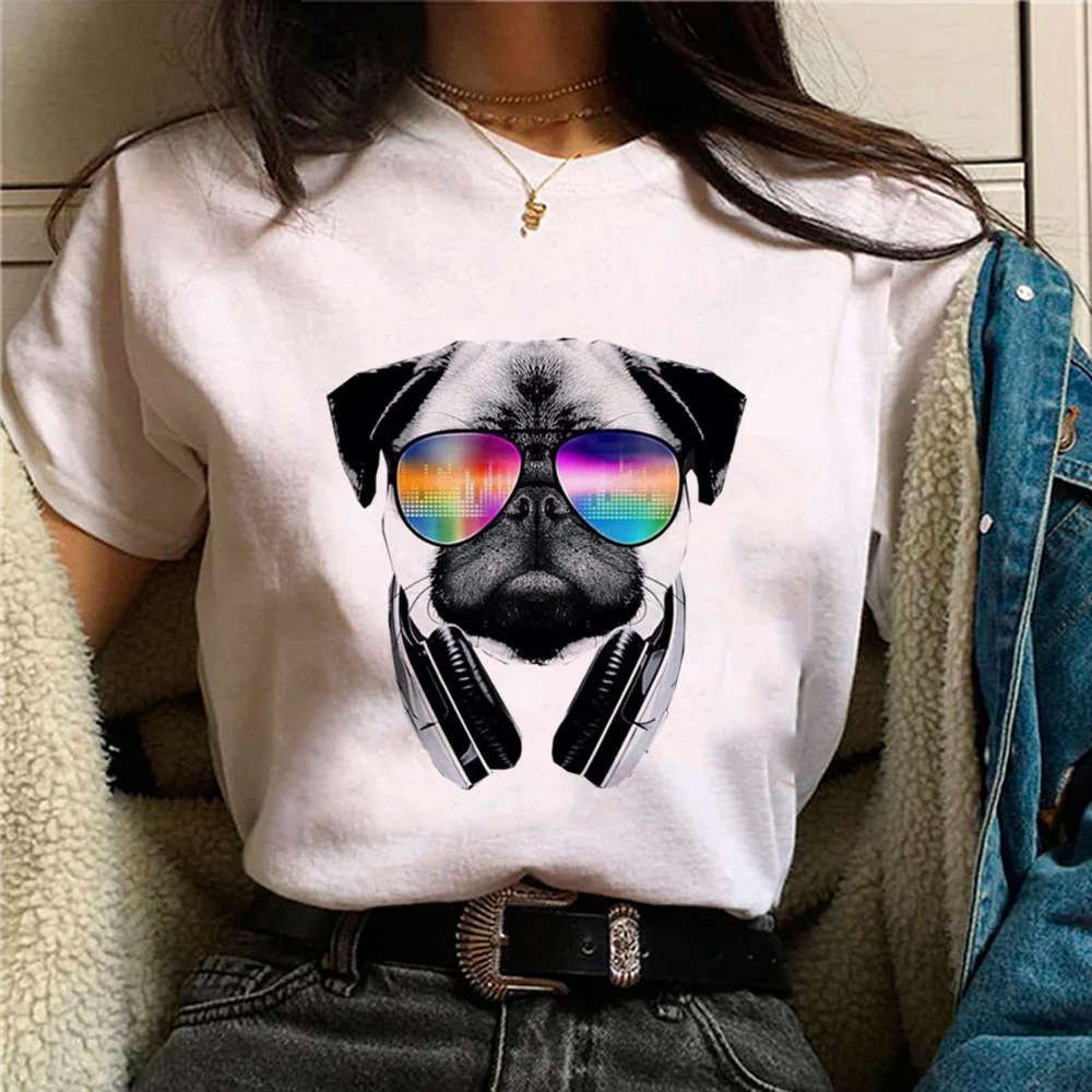 

Pug t shirt women graphic t-shirts girl Japanese manga anime clothing