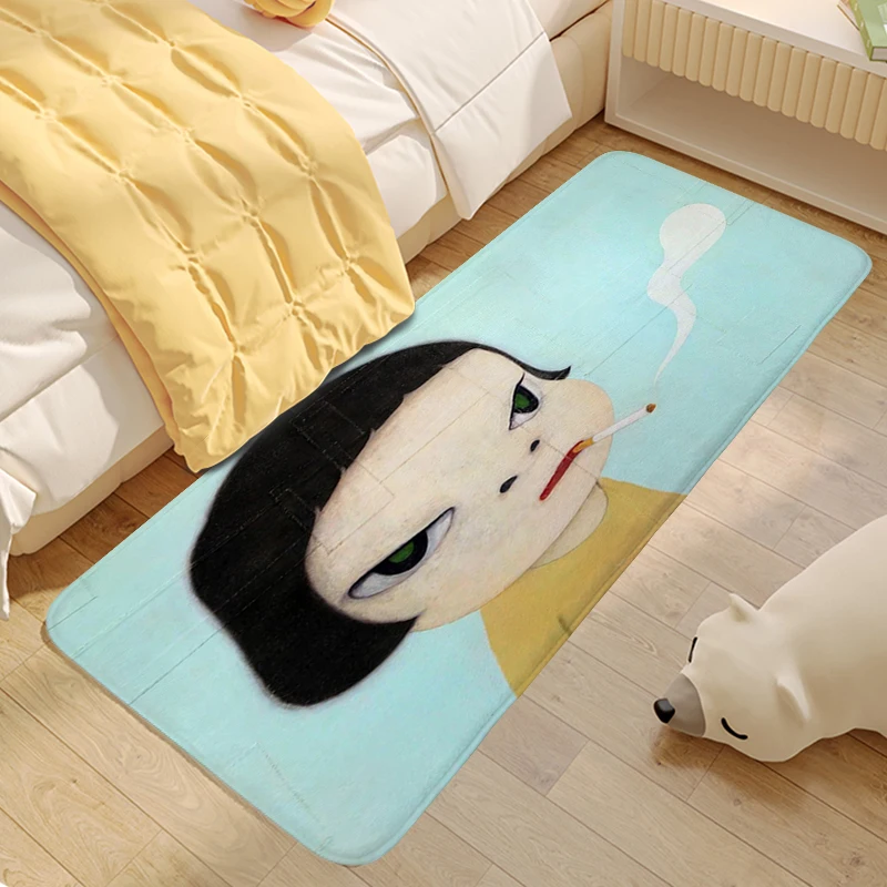 

Bathmat Non Slip Rug for Bedroom B-Yoshitomo Nara Veranda Floor Mat Carpets for Living Room Washable Non-slip Kitchen Rug Home