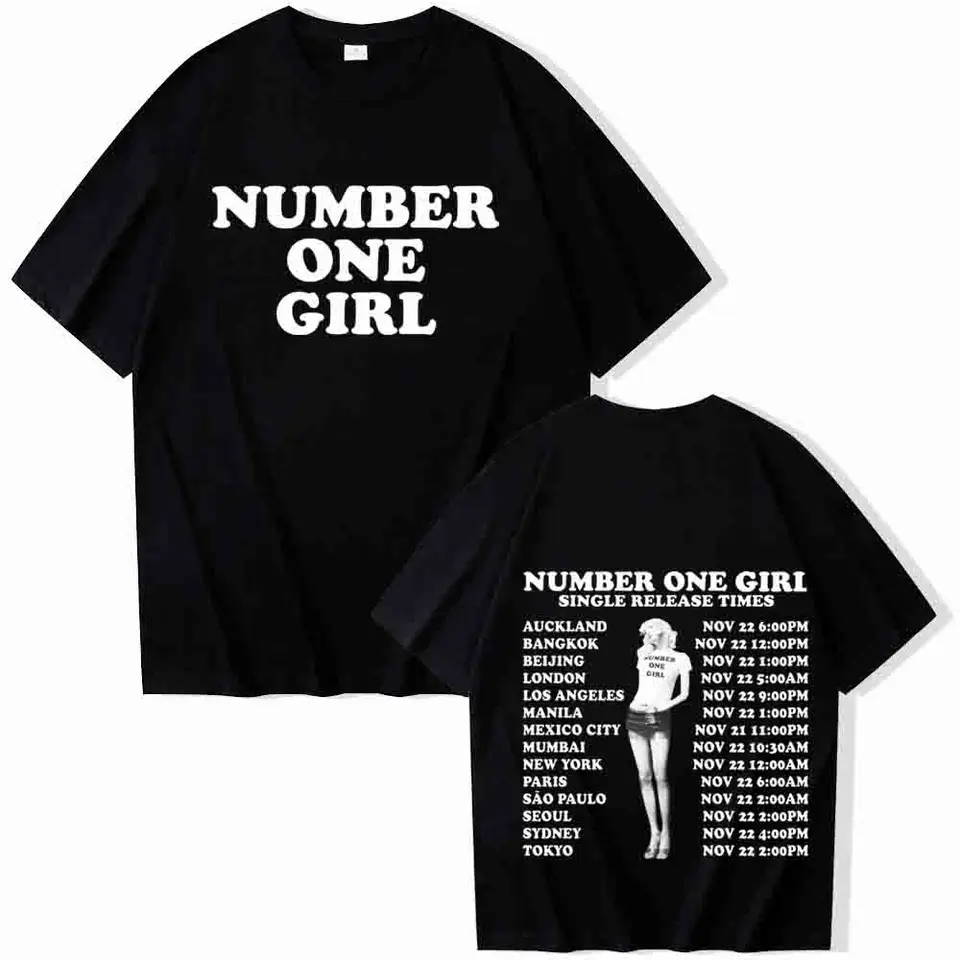 Rose-Number One Girl T-Shirts Harajuku Hip Hop O-Neck Short