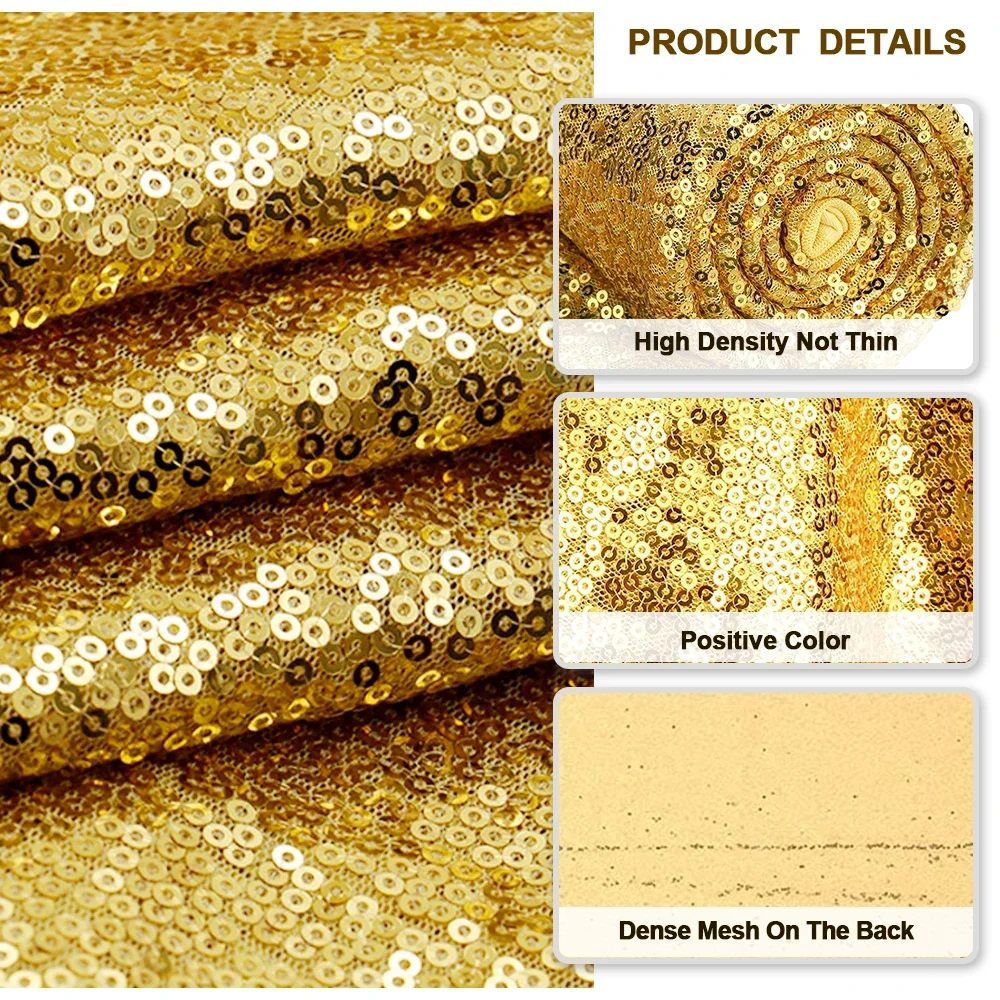 Description Picture 5 of itemTable Runner Glitter Golden Sequin Wedding Decorations Tablecloth Christmas Bridal Baby Shower Party Thanksgiving Table Decor