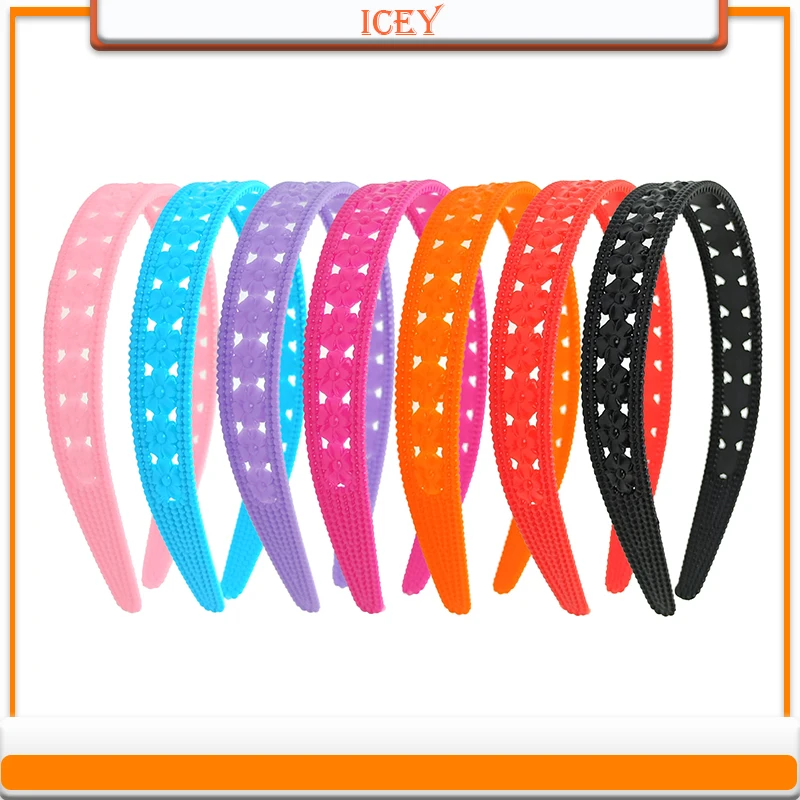 

1pc 2.2cm Headbands candy-colored plastic Headwear Solid color hollow head buckle Scrunchie plum blossom Hair Accessories Set