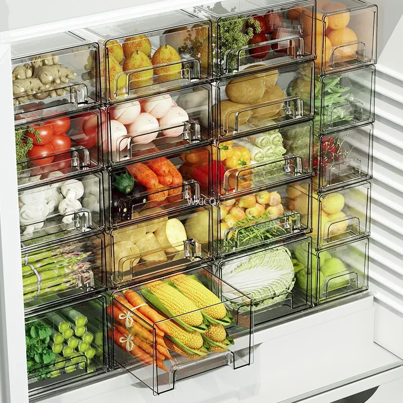 

Refrigerator Storage Box Kitchen Food Drawer Storage Food Grade Food Freezing Special Finishing Box Drawer Type