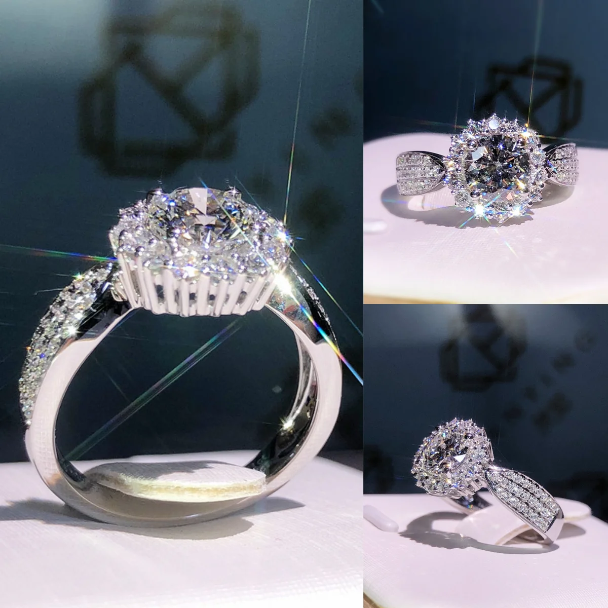 

Модные кольца, серебряные ювелирные изделия для женщин, кольцо с драгоценным камнем, украшения, свадебные обещания, оптовая продажа