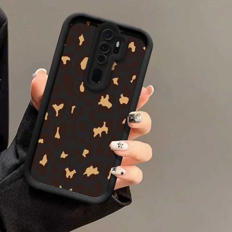 Leopard Print Shockproof Silicone Phone Case with Camera Lens Protection