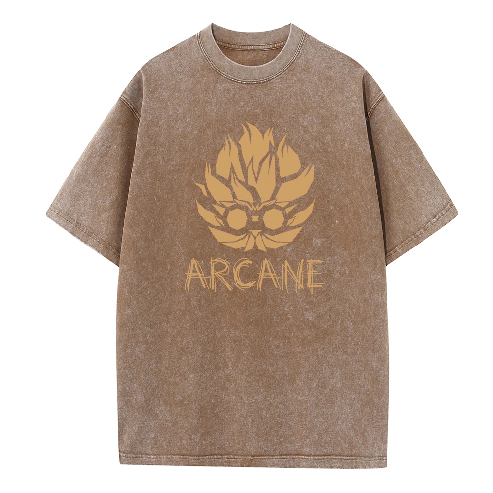 Arcane Heimerdinger Minimalist Style Vintage Summer O-Neck Short Sleeve Cotton T-Shirts 3