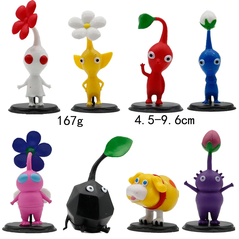 8pcs/Set Pikmin Action Figure Toy PVC Model Rock Pikmins Oatchi