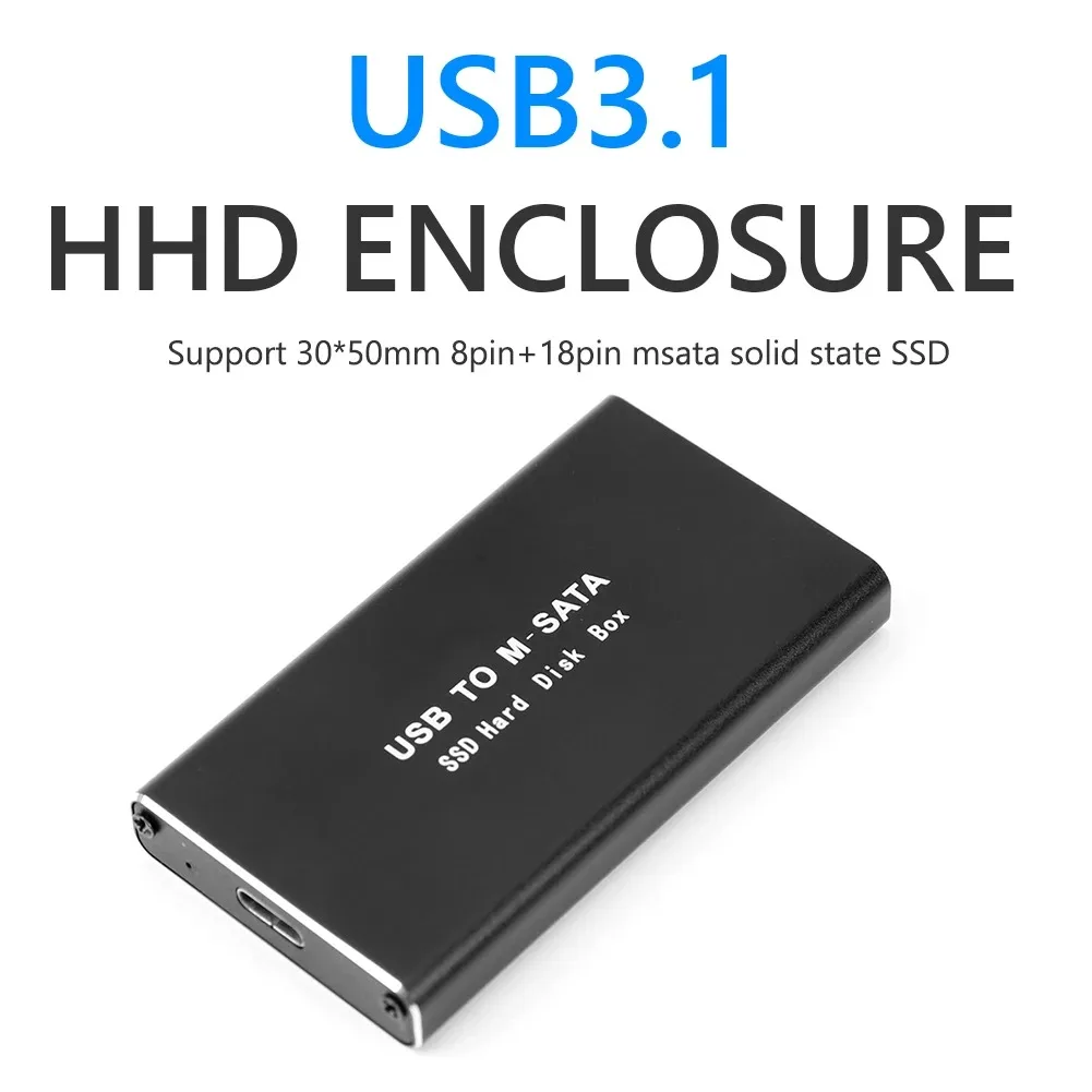 Mini SSD Case mSATA To USB 3.0 SSD Enclosure External Hard Drive Disk Box Storage Case Adapter for 30*30/50 mSATA HD Hard Disk