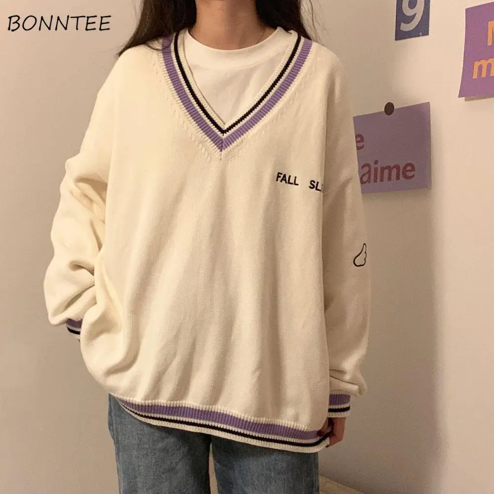 Sweaters Women Ulzzang Letter Chic 