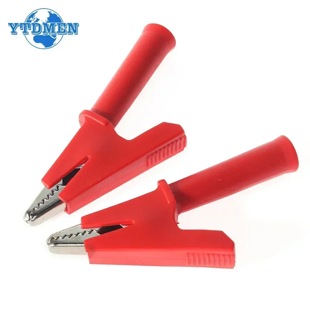 Alligator Clips J.60049 10mm 4mm Jack Socket Full Insulated Safe Crocodile Clips Test Clip Green Red Yellow Blue 2PCS alligator clips electric test clamp test clip