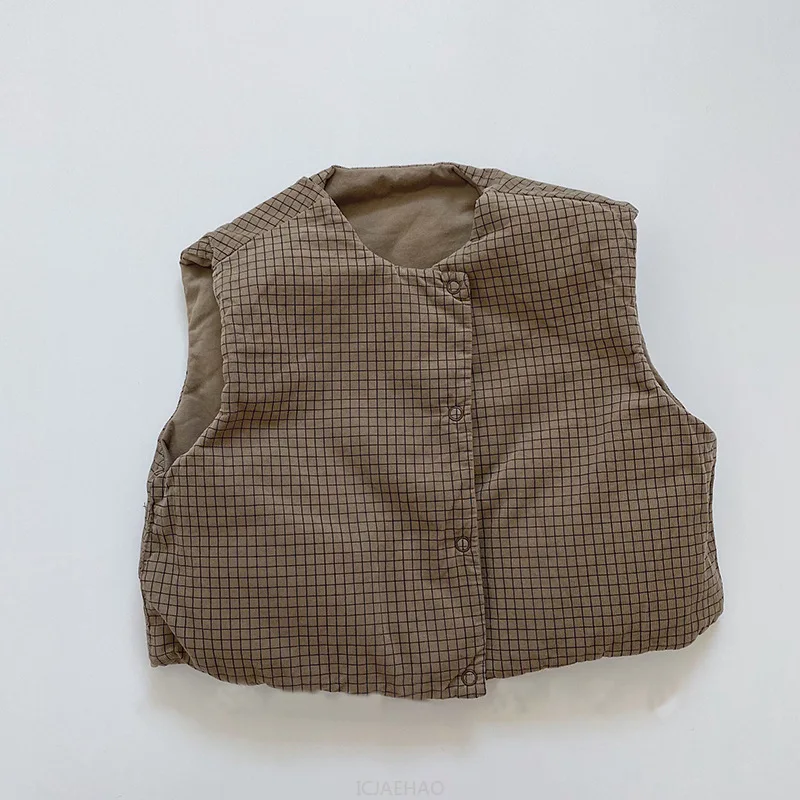 Girls Winter Clothes Boys Sleevless Jacket Toddler Baby Kids Single Breasted Vest Coat Children Outwear  Waistcoats New Autumn - 3