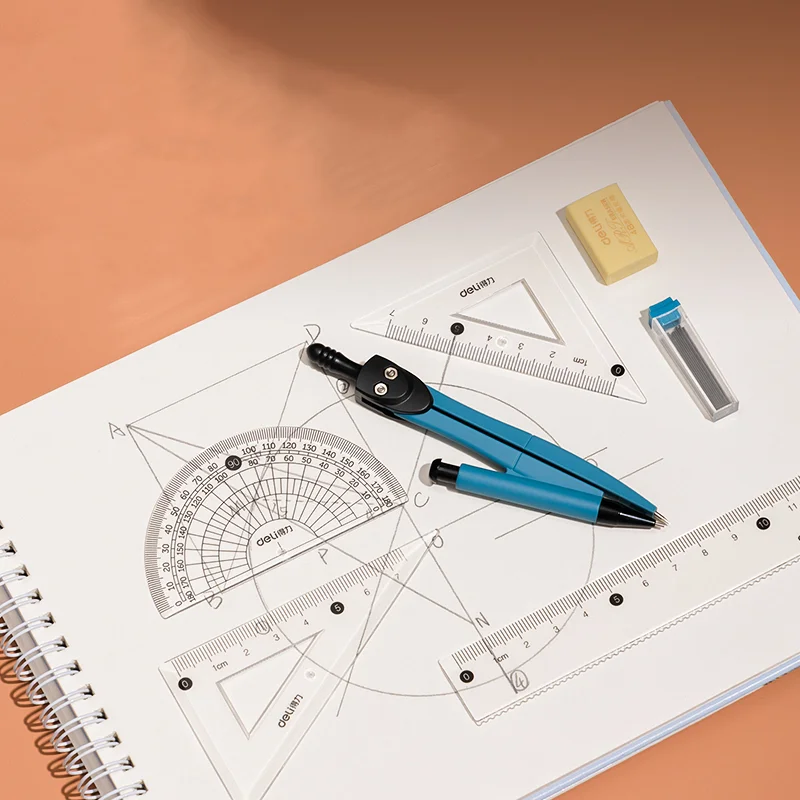6Pcs/Set Deli 72169 Harry Potter Ruler Suit Compass Rubber Protractor Supplies School Office Stationery