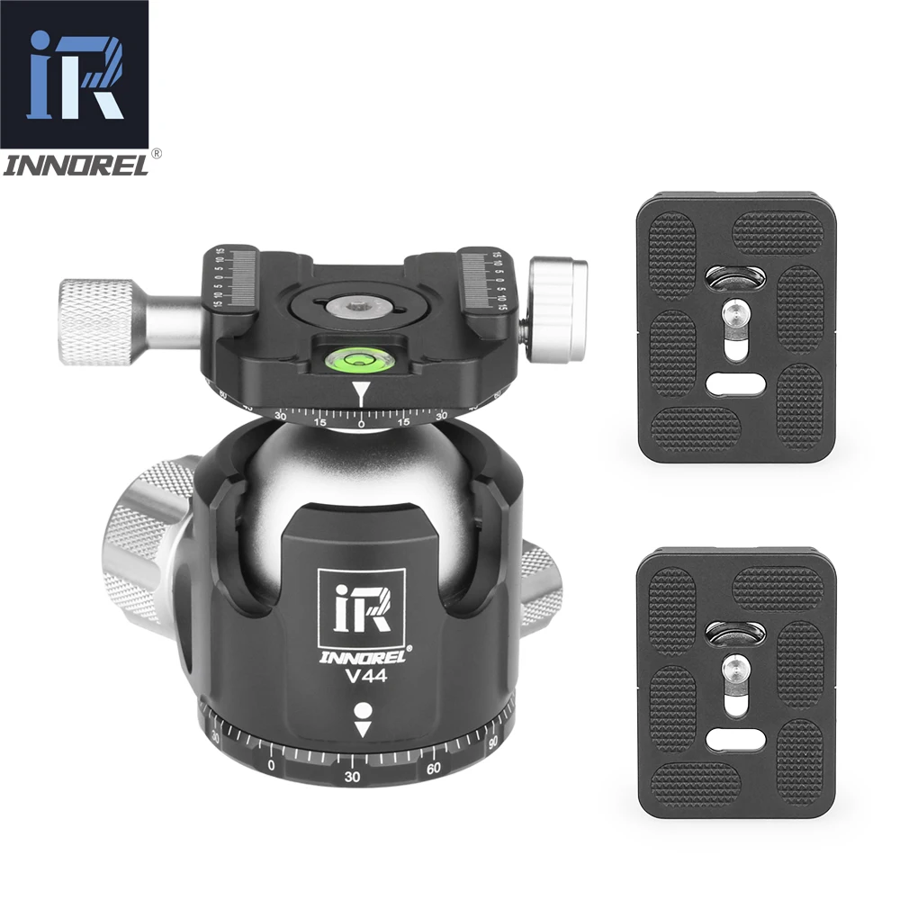 Tripod Ball Head Camera Panoramic Head Quick Release Connector Mount INNOREL V52/44/36 Tripod Head Low Gravity Center Double Panoramic Ball Head Quick Release Plate for Digital DSLR Camera