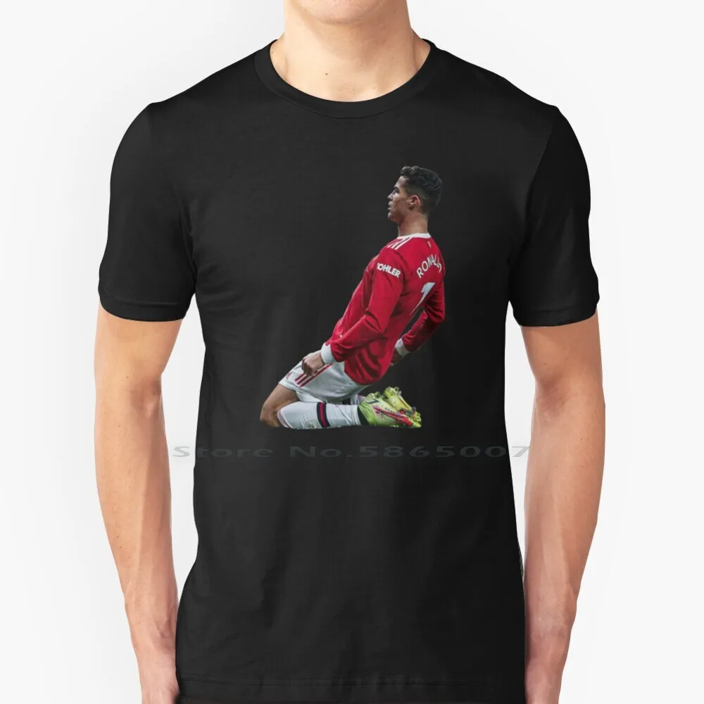 Ronaldo T Shirt 100% Cotone Bentornato Leggenda Benvenuto Cristiano Mu 7 Calcio Calcio Rosso Diavolo Ronaldo 1 Ronaldo