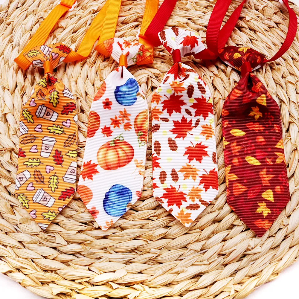 50/100PCS Small Dog Neckties For Dogs Fall Style Pet Dog Bowties Ties Dogs Pets Grooming Autumn Pet Supplies For Small Dogs 2