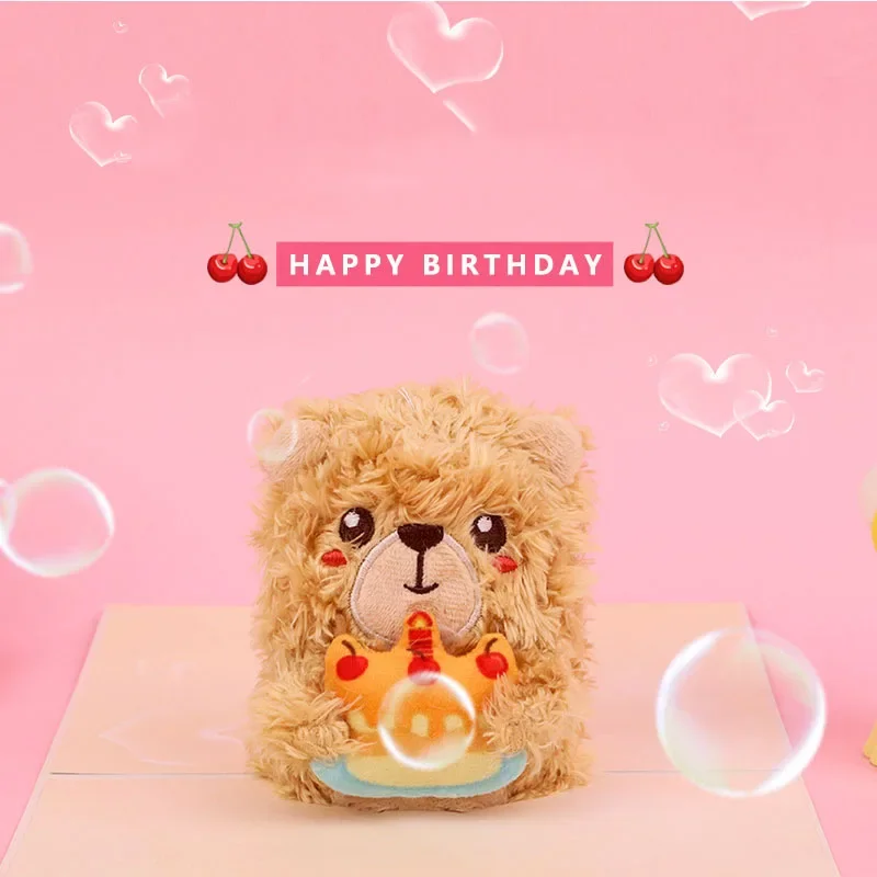 3D pop-up style new plush bear greeting card Valentine's Day commemorative greeting card Happy Birthday creative gift