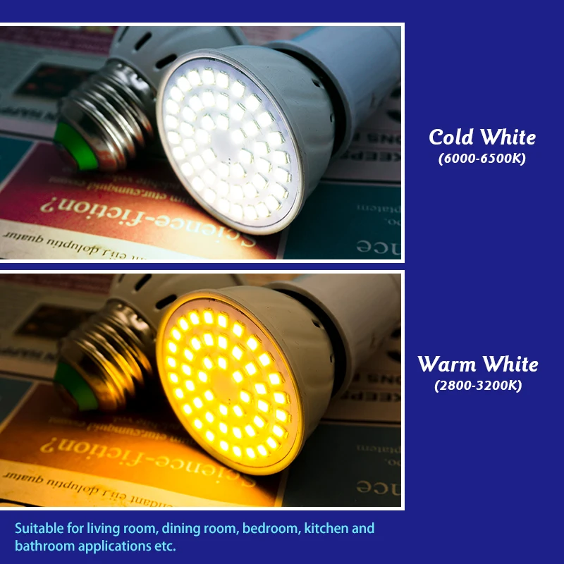 1-10PCS Led 스포트라이트 GU10 MR16 E27 E14 전구 AC 110V 220V 48 60 80 LED 실내 조명 3000K 6000K Bombillas