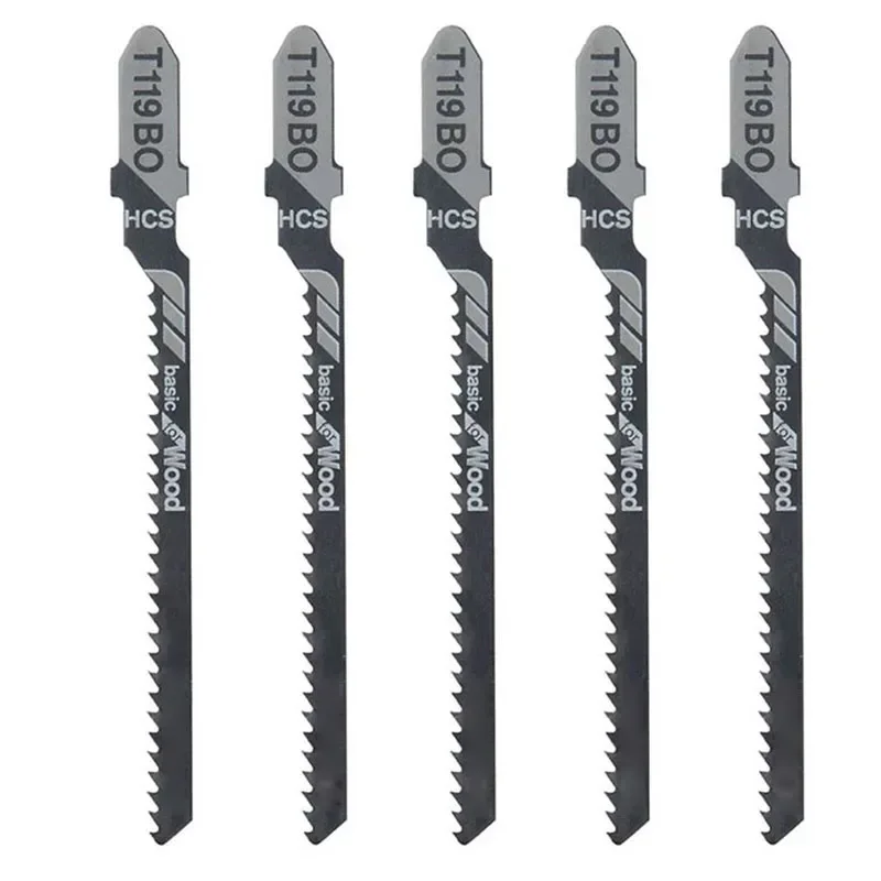 5pcs HCS Jigsaw Blades 3" 75mm 12 TPI T-Shank Multi Saber Blades For Wood Metal Cutting Dsic Reciprocating Saw Blade Set