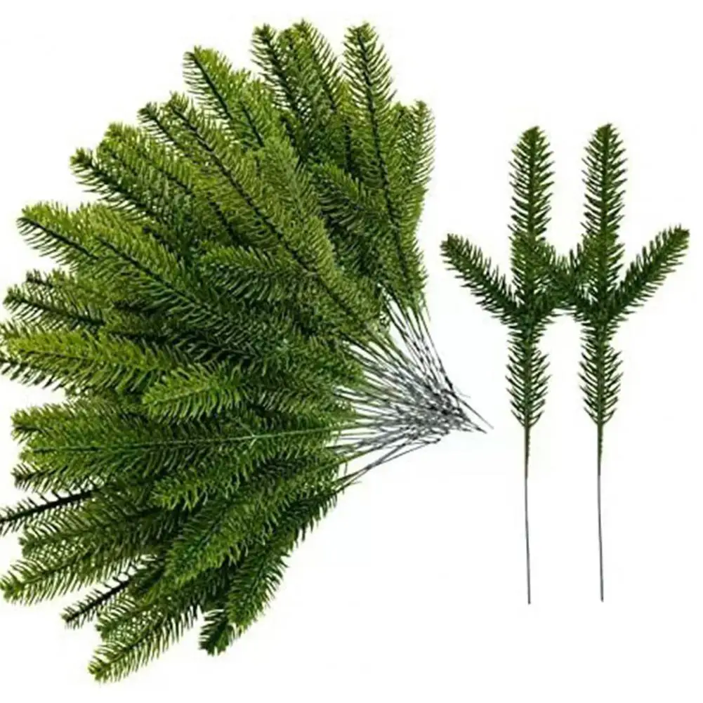 

Decorative Plastic Pine Branch Christmas Wreath Faux Pine Branch 30 Realistic Artificial Pine Branches for Diy Christmas Wreaths