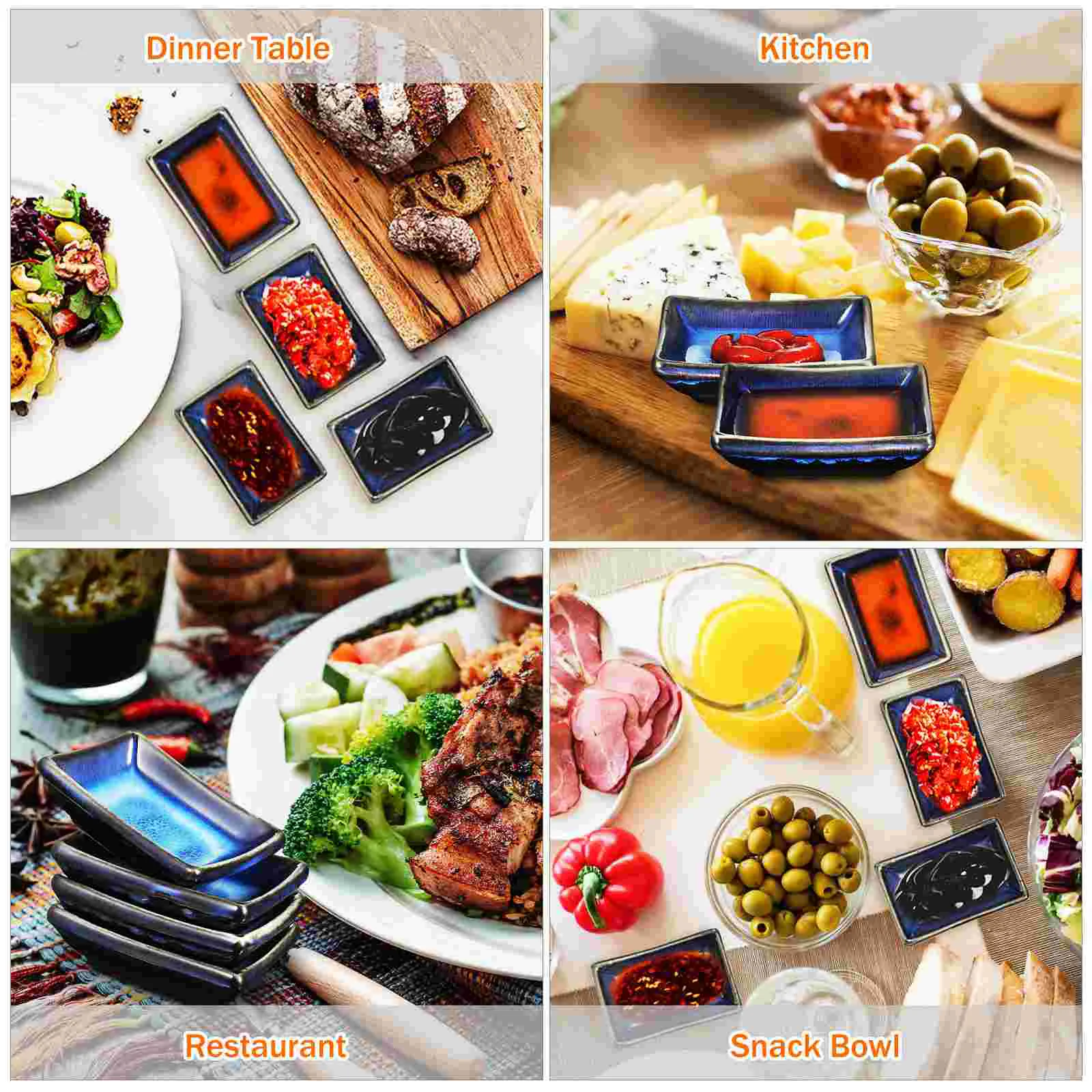 4 Pcs Ceramic Dipping Bowls Japanese Sauce Dish Small Plates Condiment Cups Appetizer Side Dishes Kitchen Dining Tableware