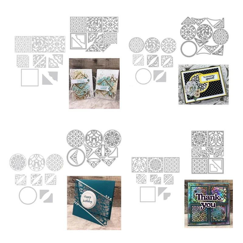 

2022 New Metal Cutting Dies and Scrapbooking For Paper Making The Square Panel Die Set Embossing Frame Card Craft No Stamps