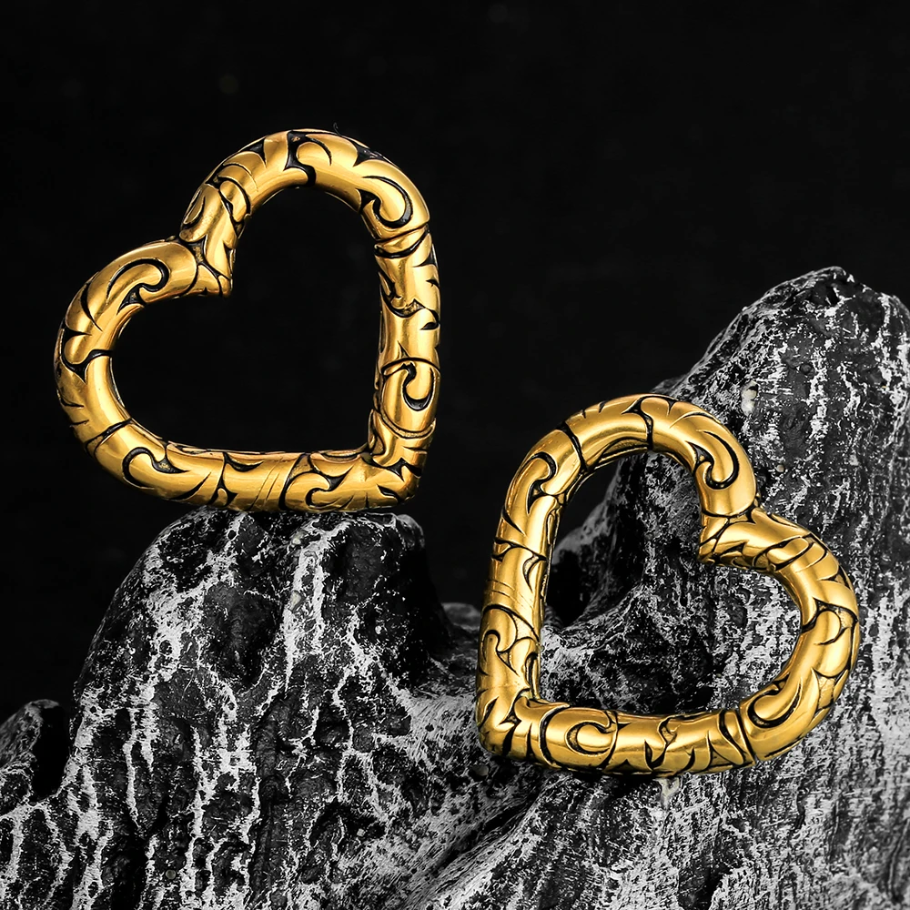 Giga 1/2 Stück 5mm (4g) Herz-Ohrgewichte aus Edelstahl, Magnetischer Ohrdehner, Piercing-Körperschmuck im Punk-Stil – Detail 8