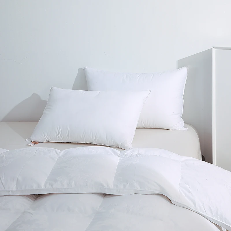 Easyum Twin Queen King 50*70cm 100% cotton feather microfiber mixed long bed neck comfortable Sleeping pillow 4