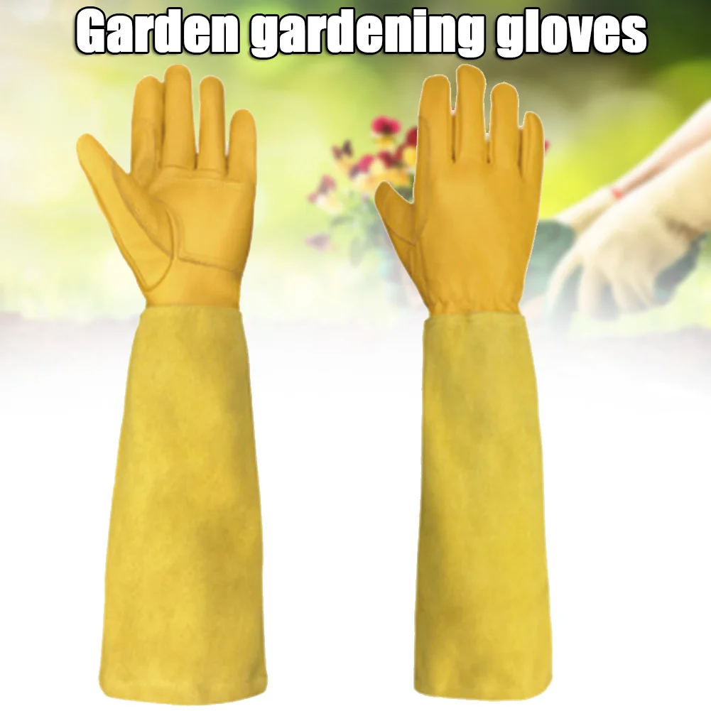 Description Picture 3 of item1 pair Long Gardening Gloves Rose Pruning Gloves Thorn Proof Garden Gloves with Long Forearm Protection Gauntlets M/L/XL TB Sale