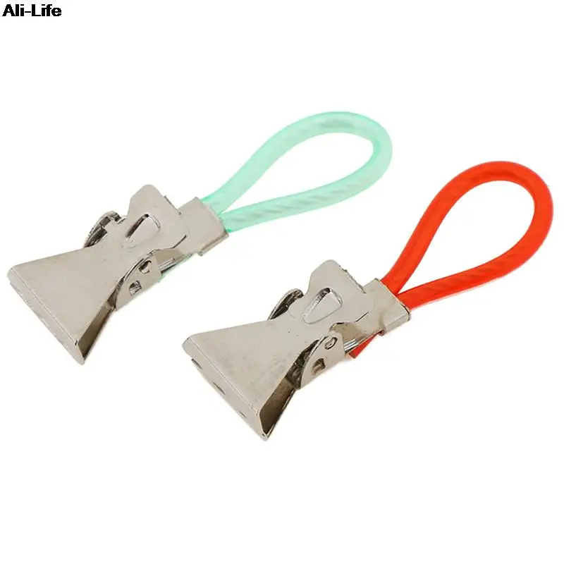Clothes Pegs Stainless Steel Colorful Laundry Tea Towel Hanging Clips Loops Towel Clips Kitchen Bathroom 8Pcs