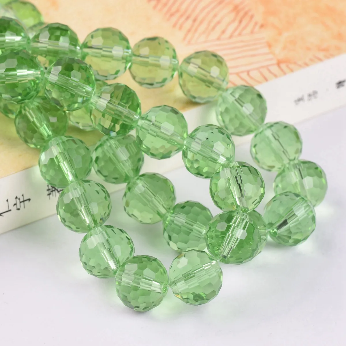 Cheriswelline 10 Fili Perline Di Vetro Sfaccettate 6x5mm Verde Chiaro – Rondelle Placcate Cristallo, Foro 1mm, Per Gioielli Fai Da Te - 2