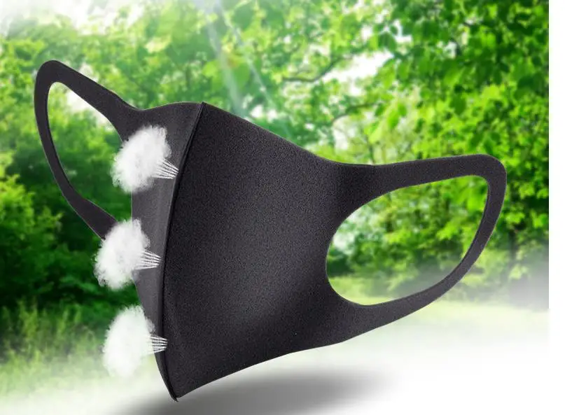 5 piece in both men and women face mask super comfortable fashion black female winter fog PM2.5 dustproof ventilation can clean