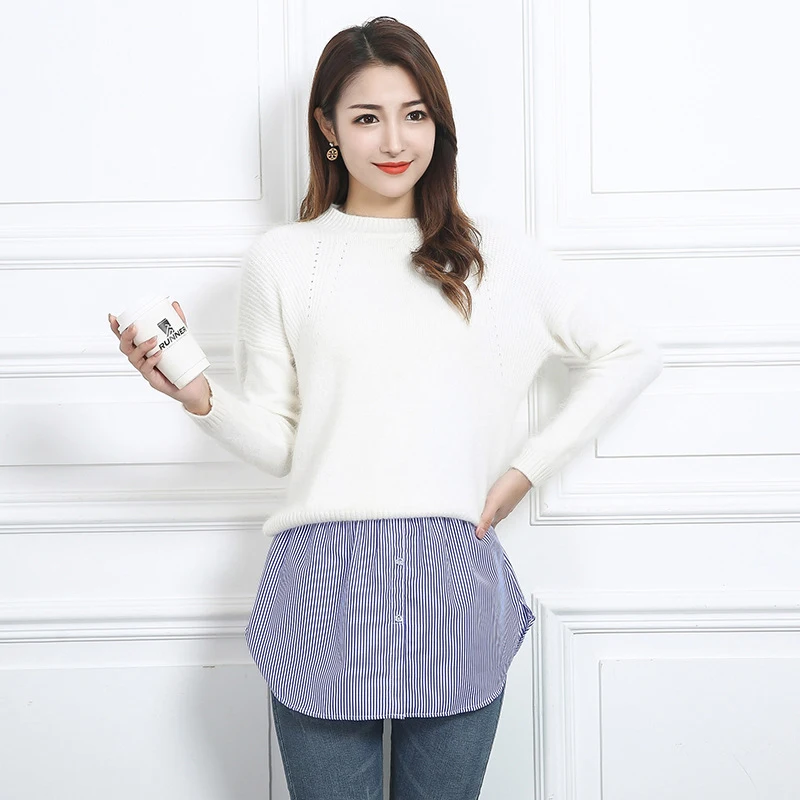 Fausse queue de chemise pour femme, ourlet de chemisier, poignées