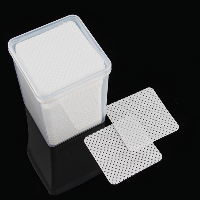 200 pcs/case Eyelash Glue Clean Cotton Piece Lint-Free Nail Gel Polish Remover Wipes Paper Cotton Makeup Removal Manicure Tools 4