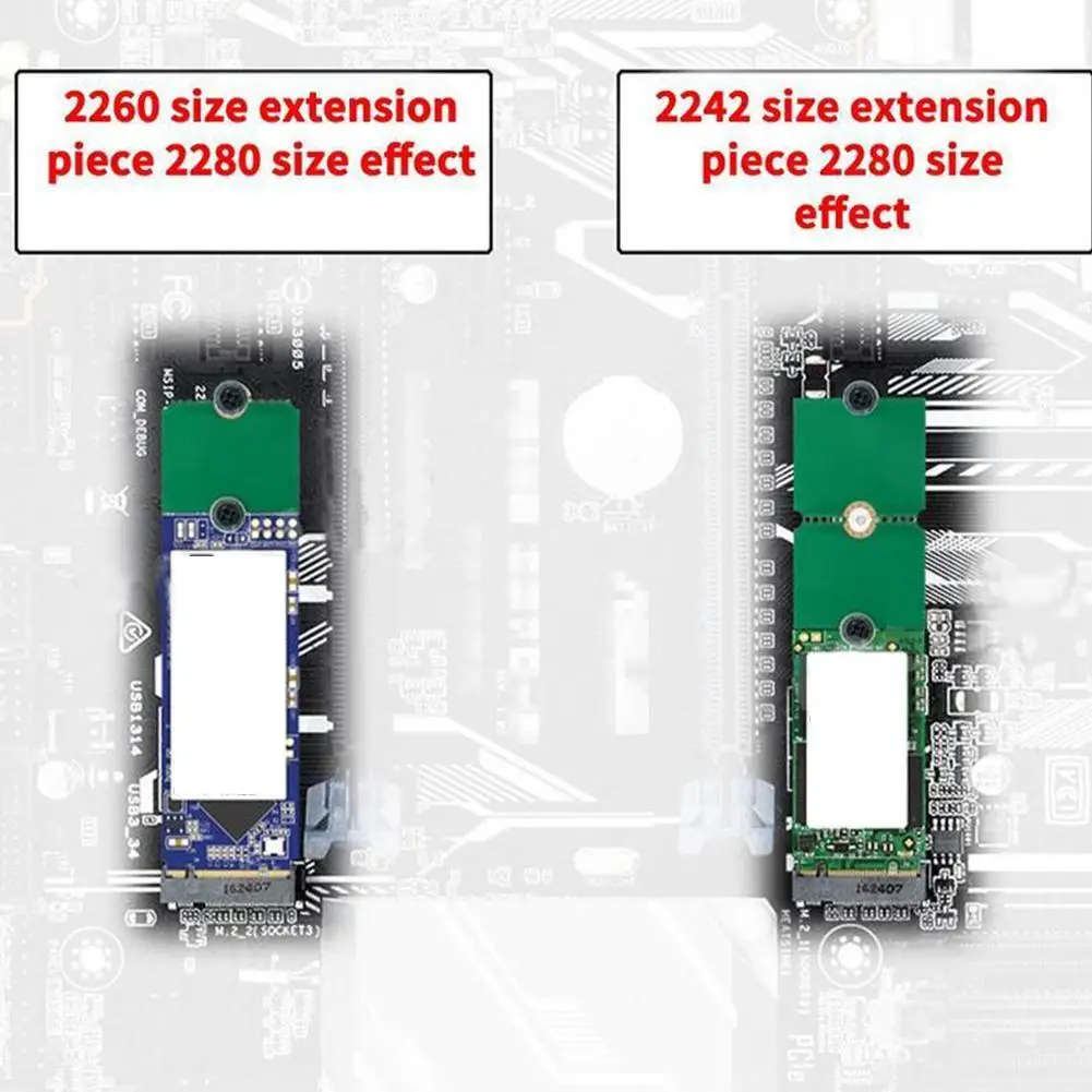 1Pcs NGFF M.2 SSD Adapter Card 2242 To 2280 2230 To 2280 Transfer Card Adapter Expansion Rack Board Riser Convert