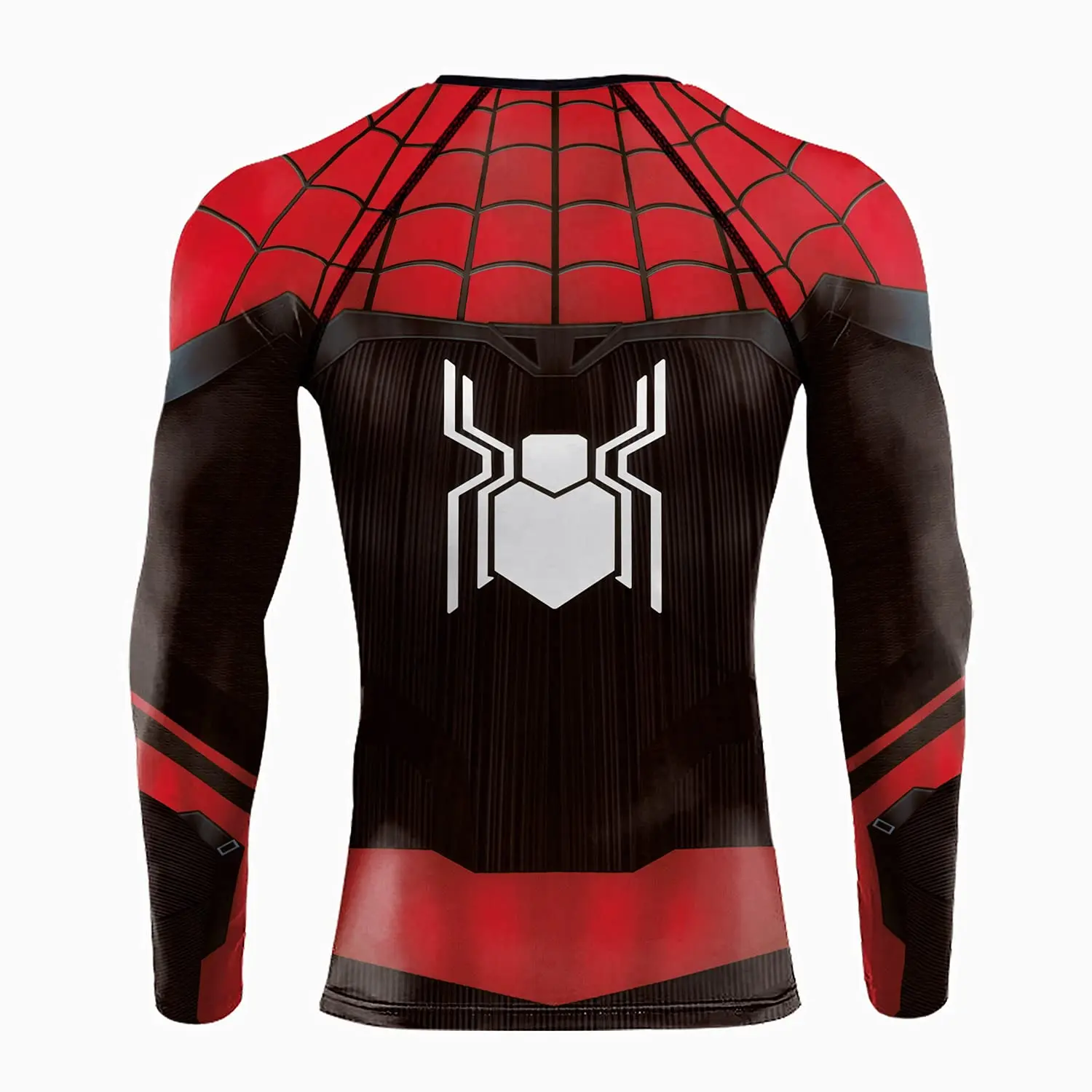 Mens Long Sleeve Spider-Man Compression Shirt - Superhero Cosplay Fitness Top